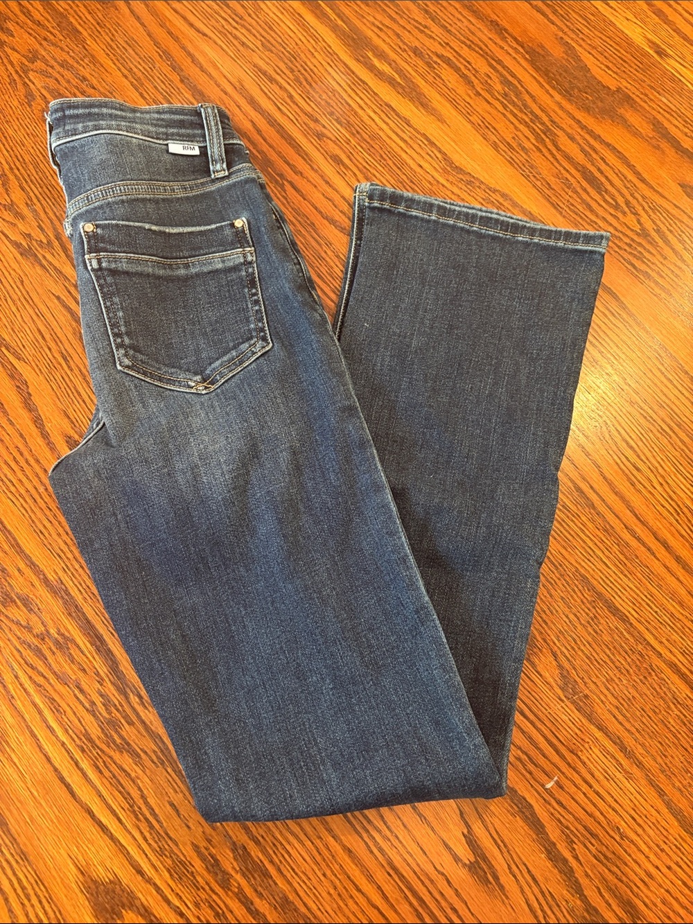 RFN Los Angeles Women’s Dark Blue slim boot cut Leg high rise Jeans 3/26”